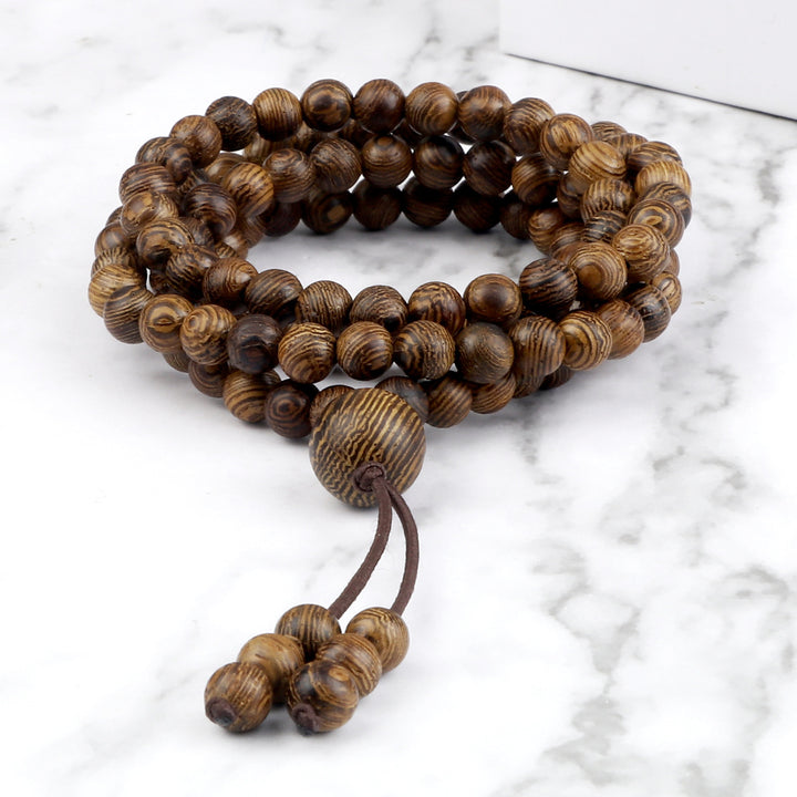 Vintage 108 Wooden Beads Bracelets 6mm Women Men Elastic Bea