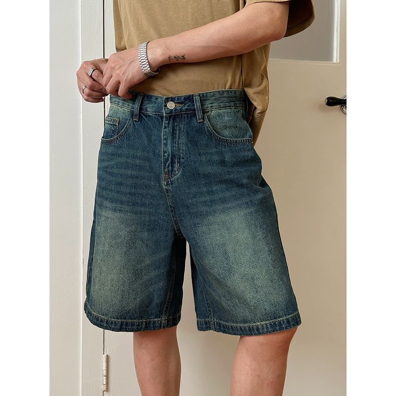 American Style Retro Washed Loose All-match Casual Denim Shorts