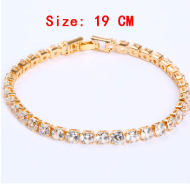 Cubic Zirconia Tennis Bracelets Iced Out Chain Crystal Bracelet Women Men Gold Bracelet Jewelry