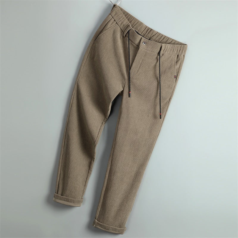 Solid Color Casual Trousers For Men