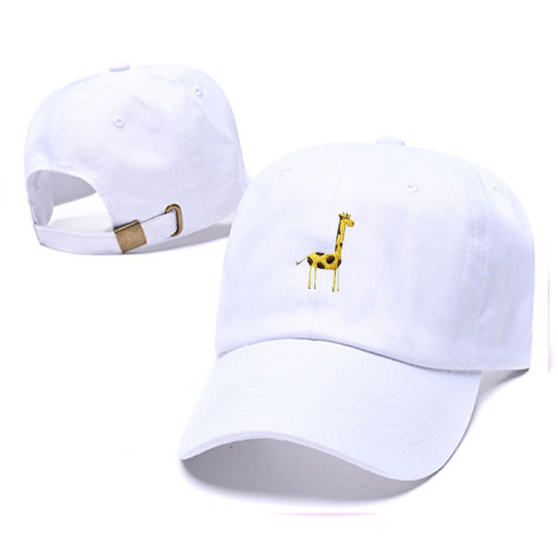 Cartoon Giraffe Embroidered Men Women Summer Cute Adjustable Baseball Cap