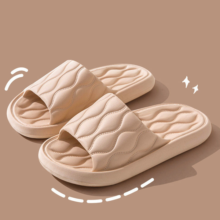 Ripple Style House Slippers EVA Soft Bathroom Slippers Women Men Shoes Home