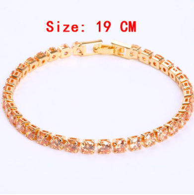 Cubic Zirconia Tennis Bracelets Iced Out Chain Crystal Bracelet Women Men Gold Bracelet Jewelry