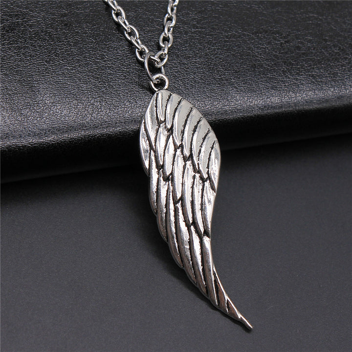 Bird Wing Feather Metal Chain Men Women Pendant Necklace