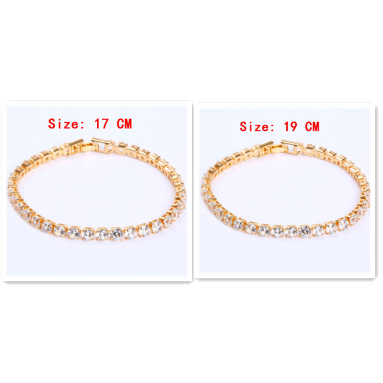 Cubic Zirconia Tennis Bracelets Iced Out Chain Crystal Bracelet Women Men Gold Bracelet Jewelry