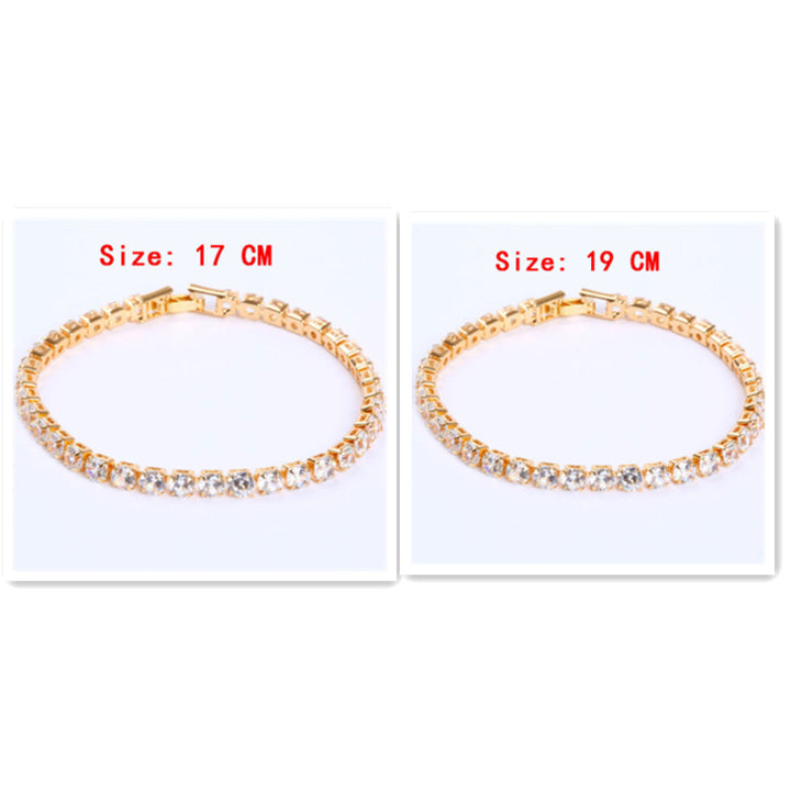 Cubic Zirconia Tennis Bracelets Iced Out Chain Crystal Bracelet Women Men Gold Bracelet Jewelry