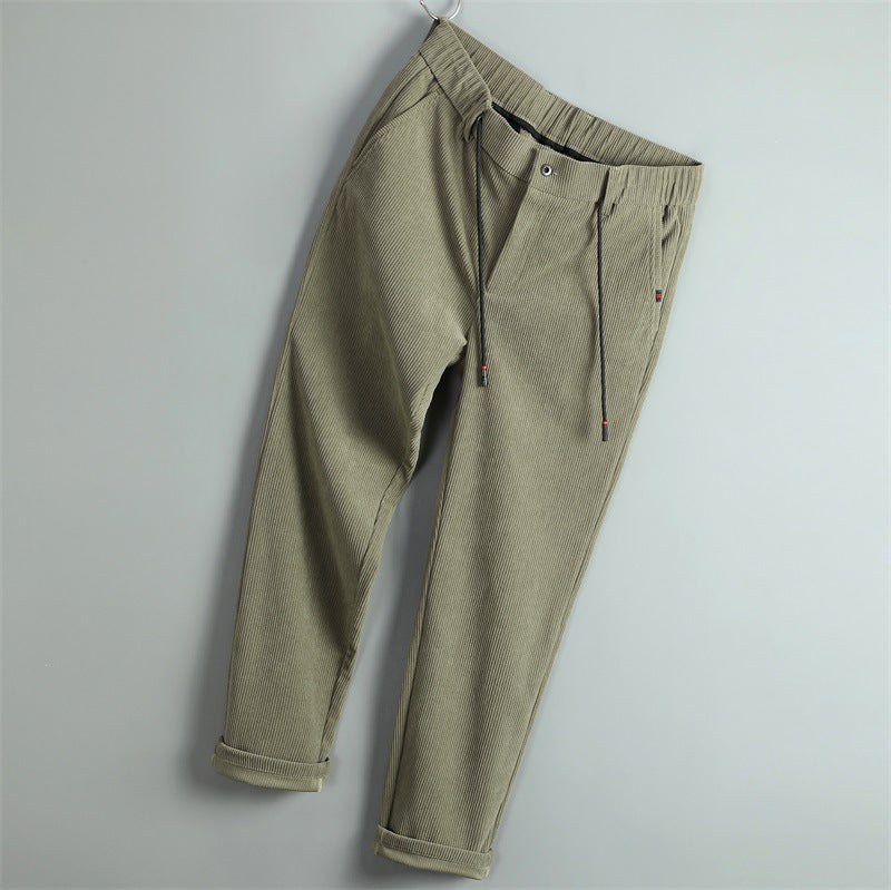 Solid Color Casual Trousers For Men