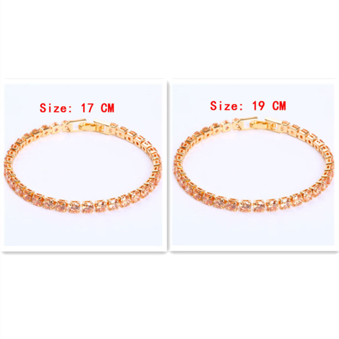 Cubic Zirconia Tennis Bracelets Iced Out Chain Crystal Bracelet Women Men Gold Bracelet Jewelry