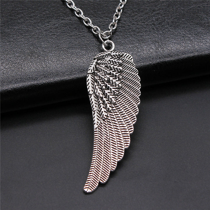 Bird Wing Feather Metal Chain Men Women Pendant Necklace