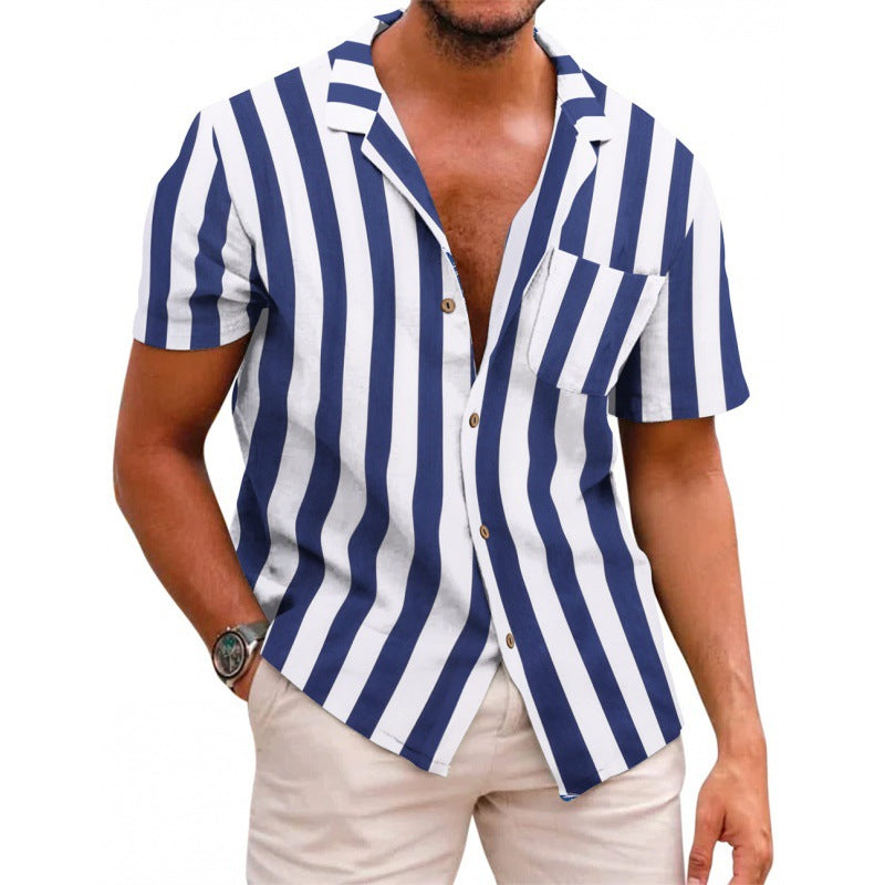 Men's Summer Printed Short-sleeved Shirt