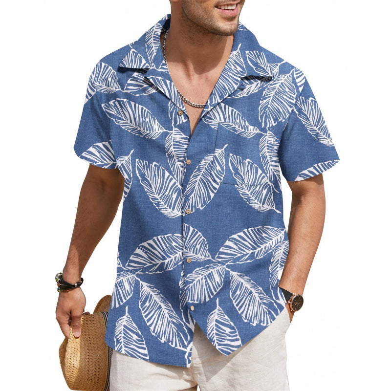 Men's Summer Printed Short-sleeved Shirt