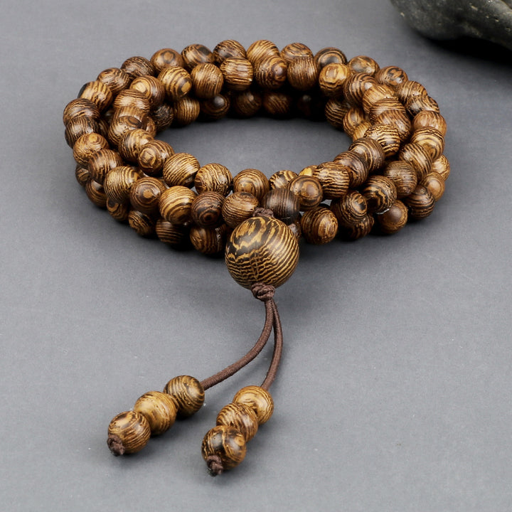 Vintage 108 Wooden Beads Bracelets 6mm Women Men Elastic Bea