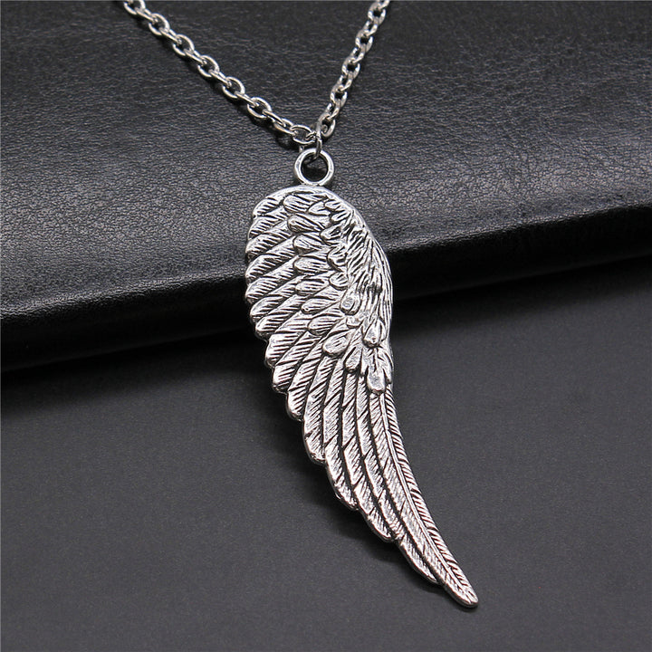 Bird Wing Feather Metal Chain Men Women Pendant Necklace