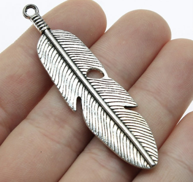 Bird Wing Feather Metal Chain Men Women Pendant Necklace