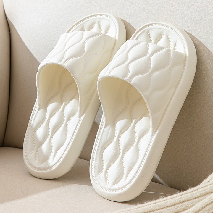 Ripple Style House Slippers EVA Soft Bathroom Slippers Women Men Shoes Home